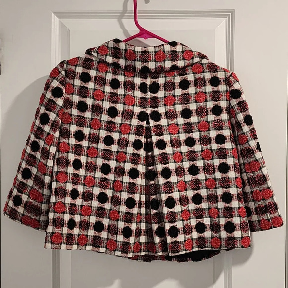 Sara Campbell Polka Dot Textured Swing Jacket Button Front Size 6 - Picture 2 of 6